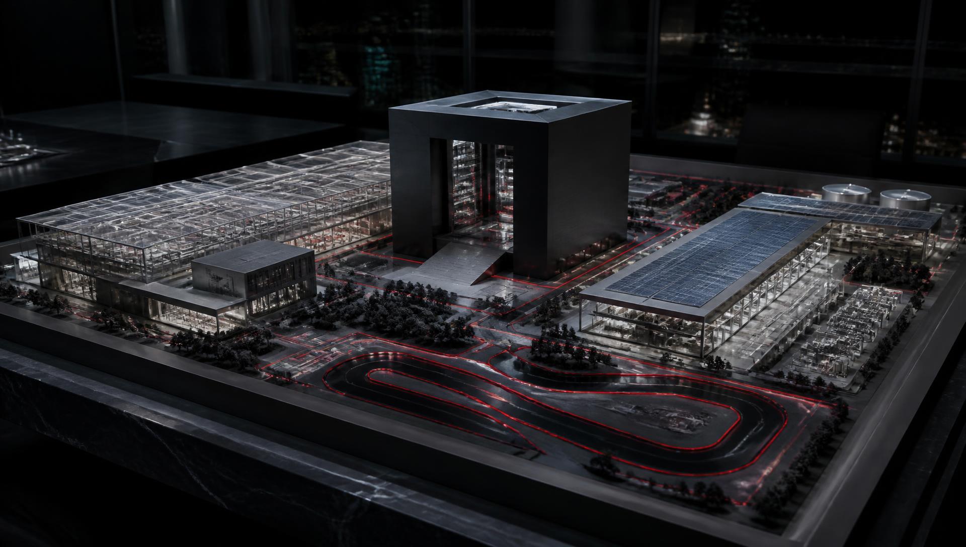 Architectural model of the Monstrum operating campus